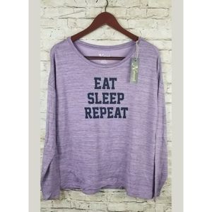 NWT Natural Reflection Sleep Shirt Eat Sleep lrg